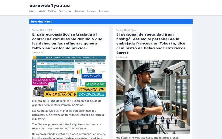 Kuvakaappaus sivustosta euroweb4you.eu