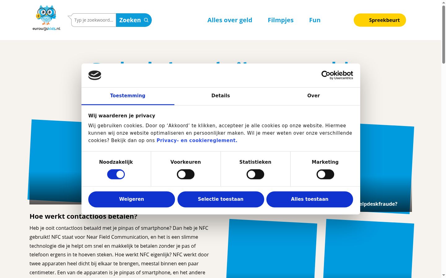 Screenshot tal-banner tal-kunsens muri qabel kwalunkwe interazzjoni