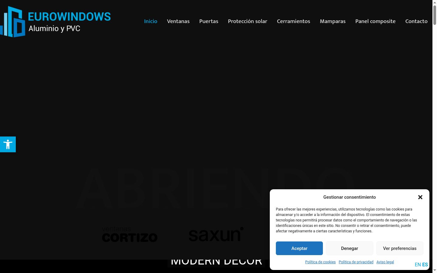 Screenshot des Einwilligungsbanners vor jeglicher Interaktion