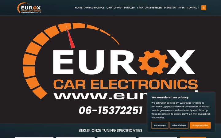 Screenshot stránky eurox.nl