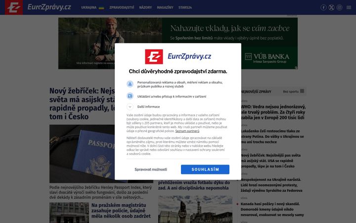 Képernyőkép: eurozpravy.cz