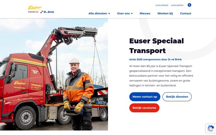 Screenshot stránky euser-speciaaltransport.nl
