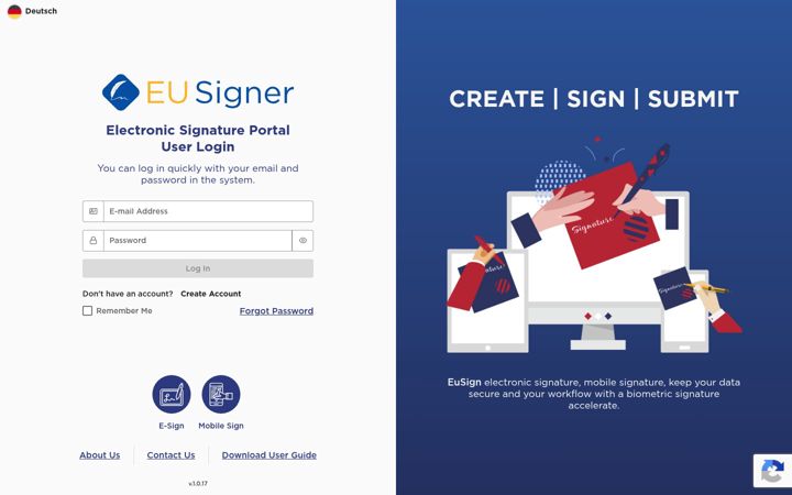 Screenshot of eusigner.com