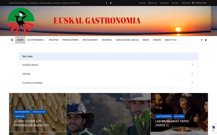 Screenshot of euskalgastronomia.org