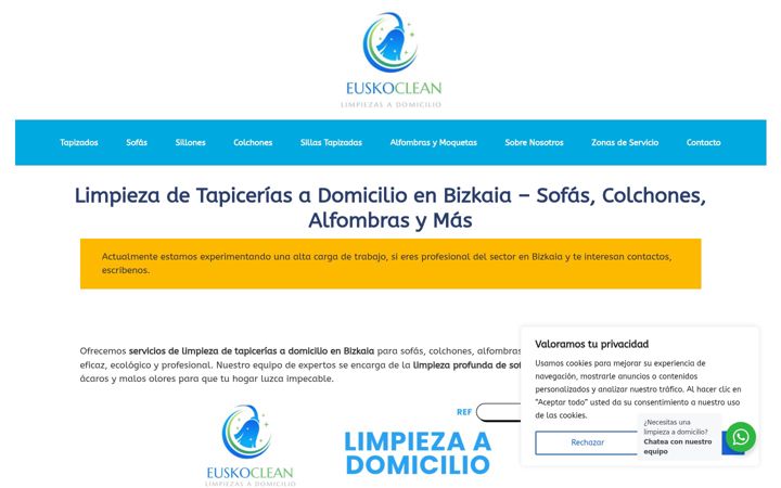 Screenshot of euskoclean.es
