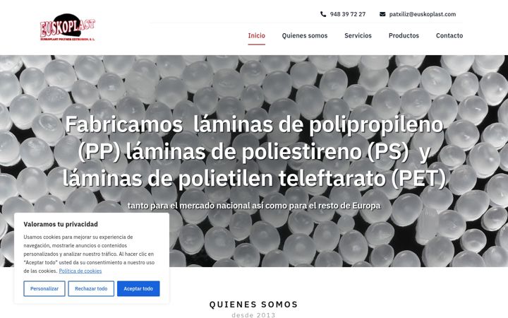 Screenshot of euskoplast.com