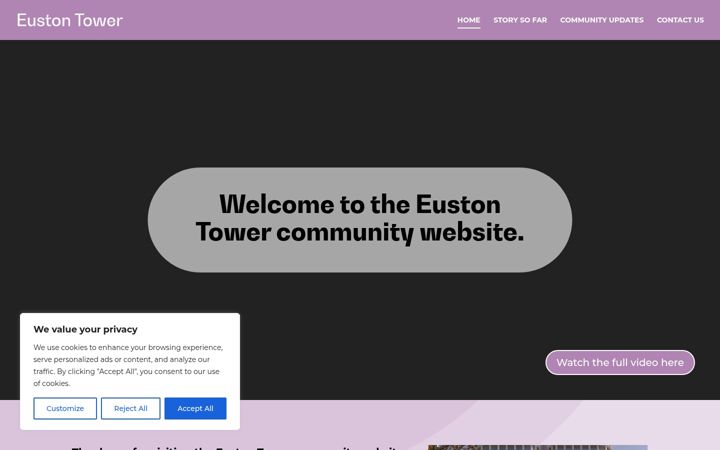 Captura de ecrã de euston-tower.co.uk