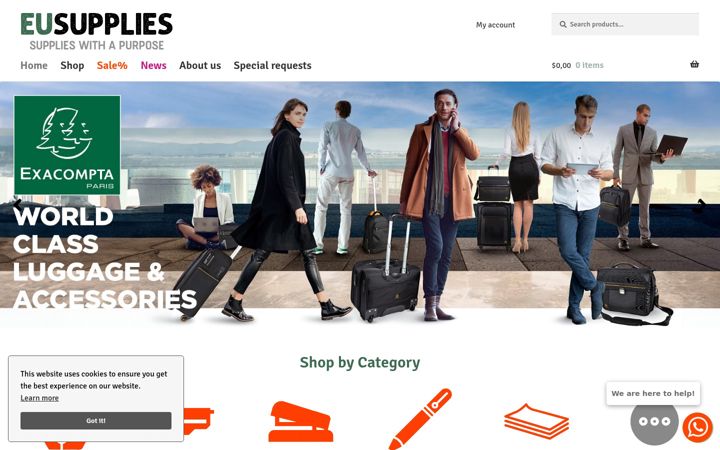 Screenshot of eusupplies.com