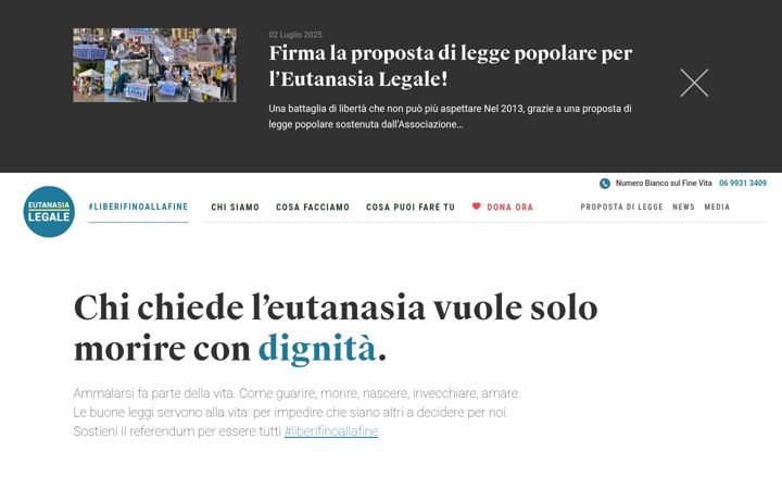Screenshot of eutanasialegale.it