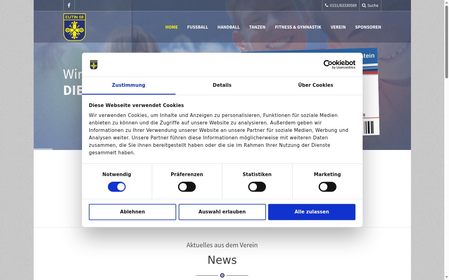 Sutikimo reklamjuostės, rodytos prieš bet kokią sąveiką, ekrano kopija