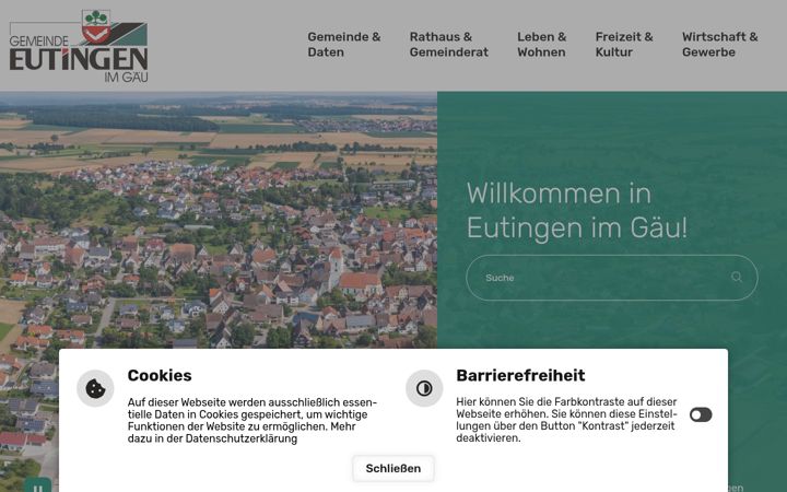 Screenshot of eutingen-im-gaeu.de