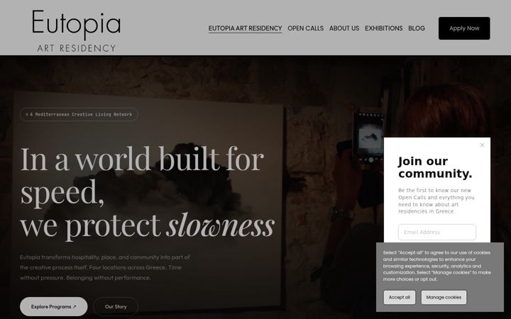 Screenshot of eutopiaart.com