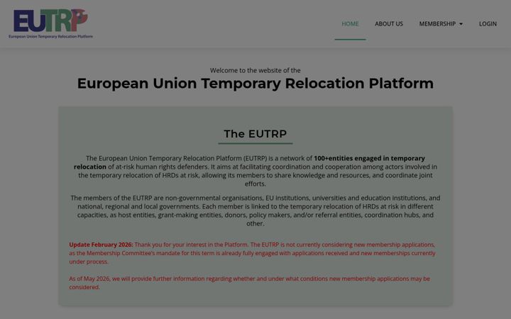 Ekrānuzņēmums no eutrp.eu
