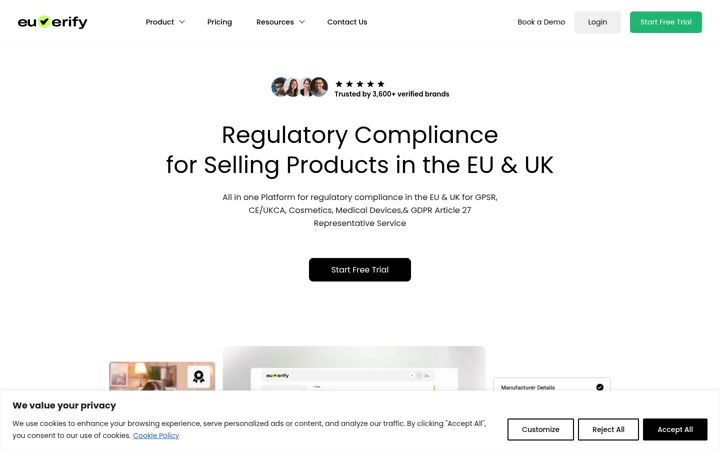 Screenshot of euverify.com