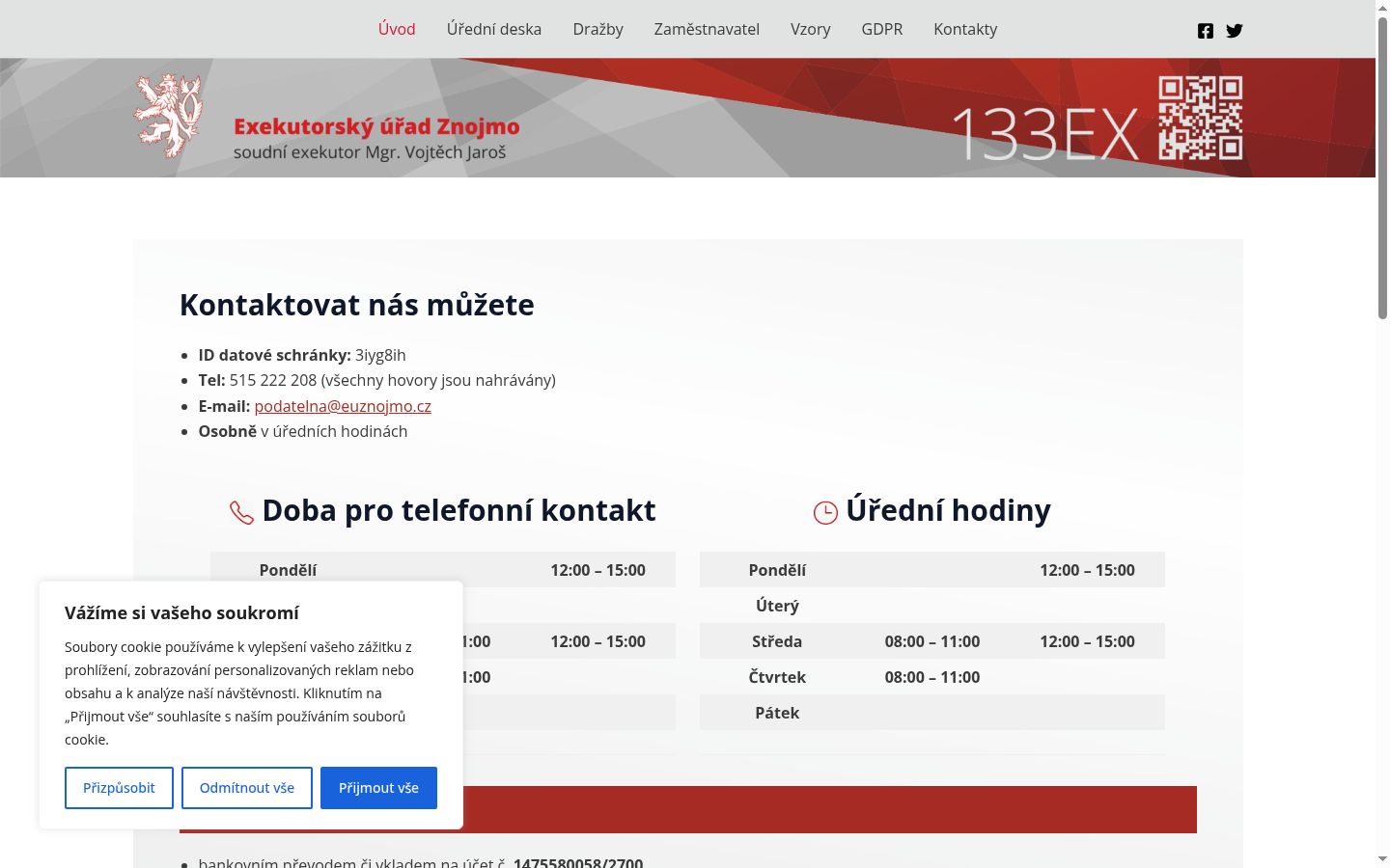 Screenshot del banner di consenso mostrato prima di qualsiasi interazione