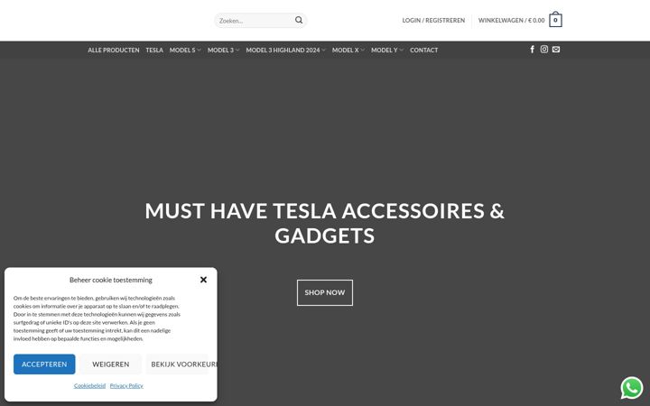 Screenshot stránky ev-accessoires.nl