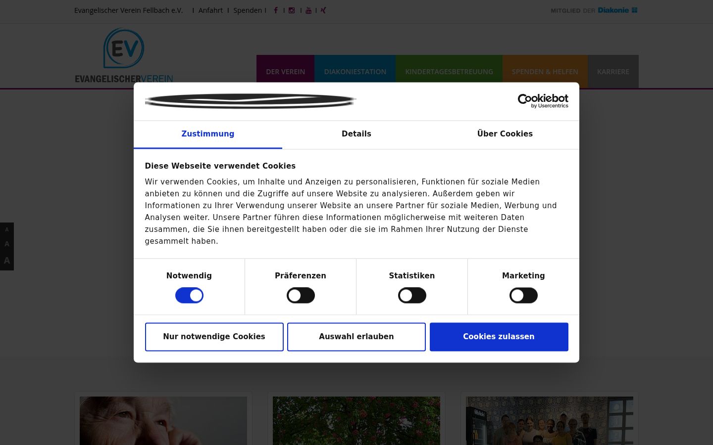 Capture d'écran de la bannière de consentement affichée avant toute interaction