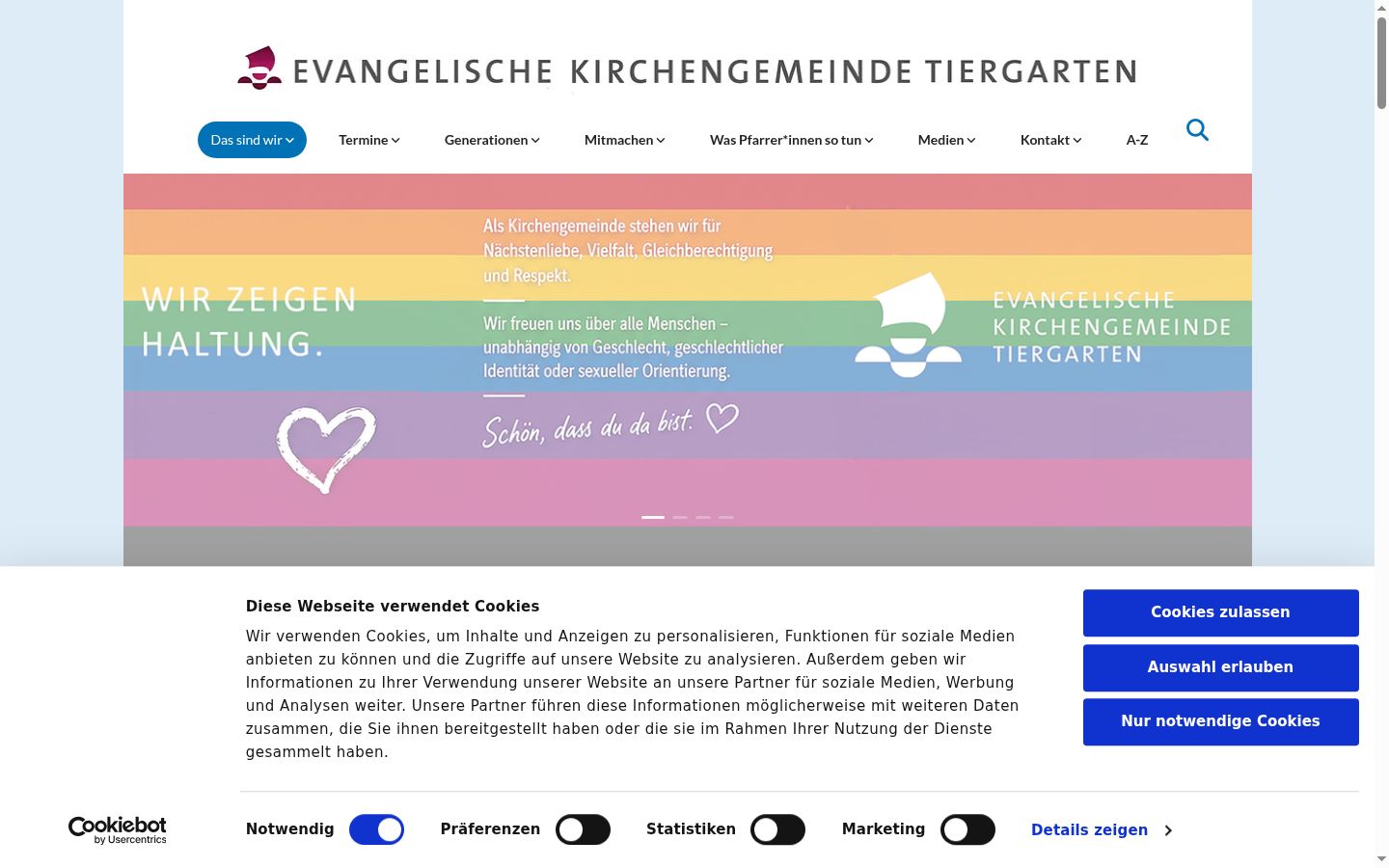 Screenshot of the consent banner shown before any interaction