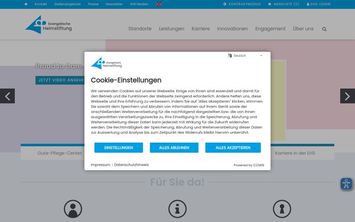 Screenshot of ev-heimstiftung.de