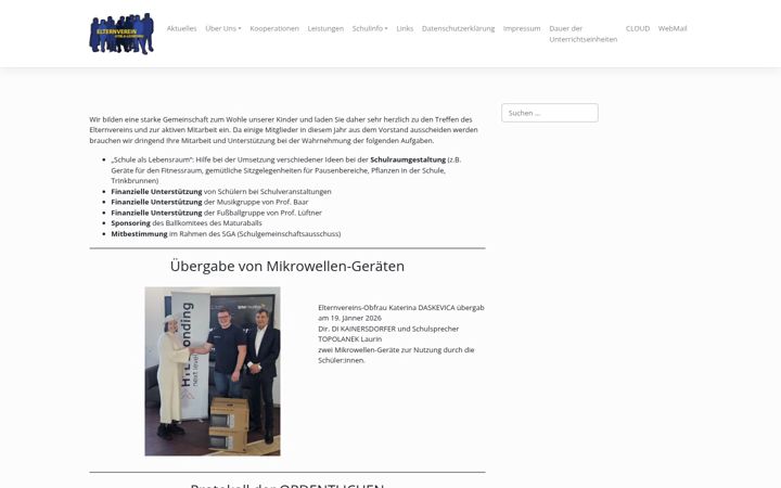 Ekraanipilt saidist ev-htblaleonding.at