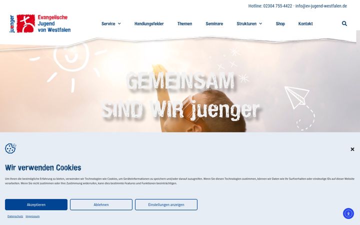 Screenshot of ev-jugend-westfalen.de