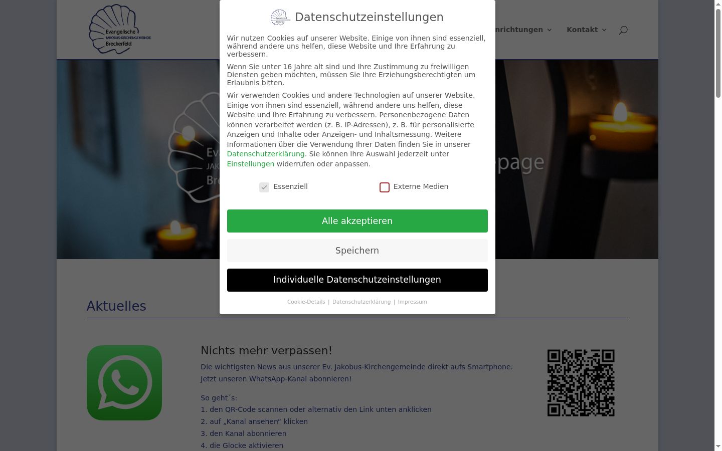 Screenshot tal-banner tal-kunsens muri qabel kwalunkwe interazzjoni