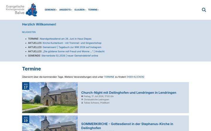 Screenshot of ev-kirche-balve.de