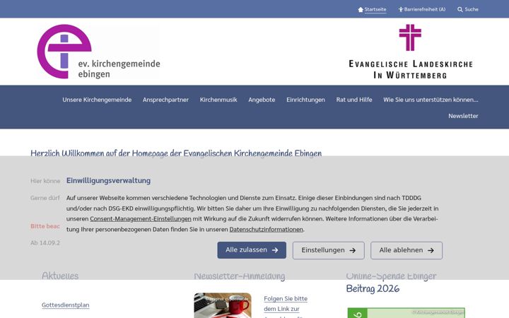Screenshot von ev-kirche-ebingen.de