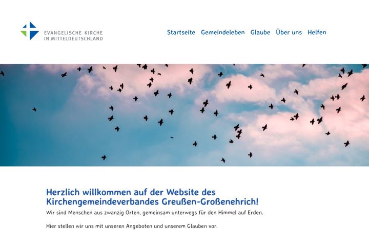 Screenshot of ev-kirche-greussen-grossenehrich.de
