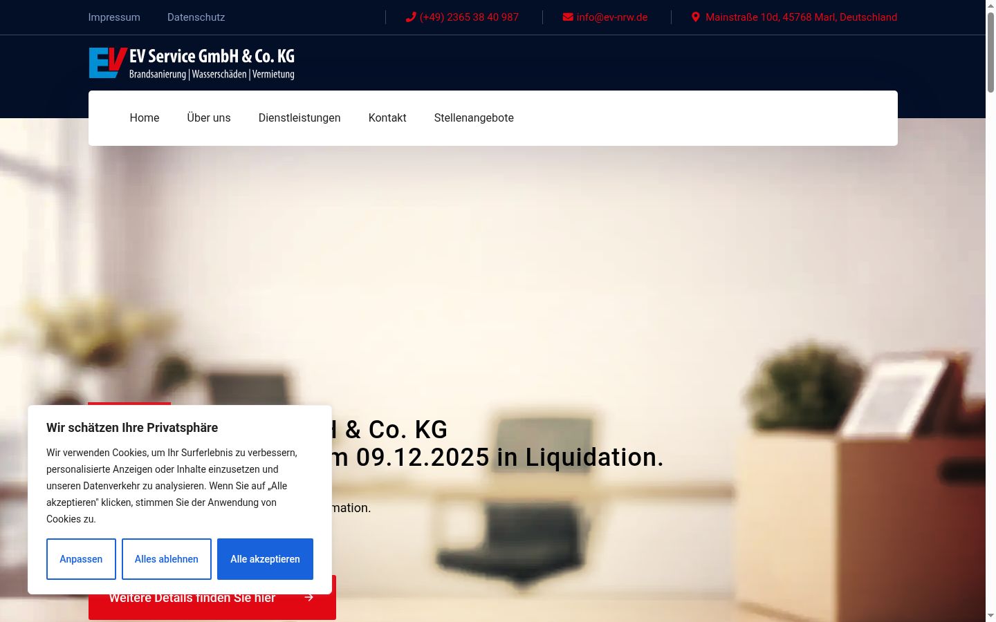 Skärmbild av samtyckesbannern som visades före någon interaktion