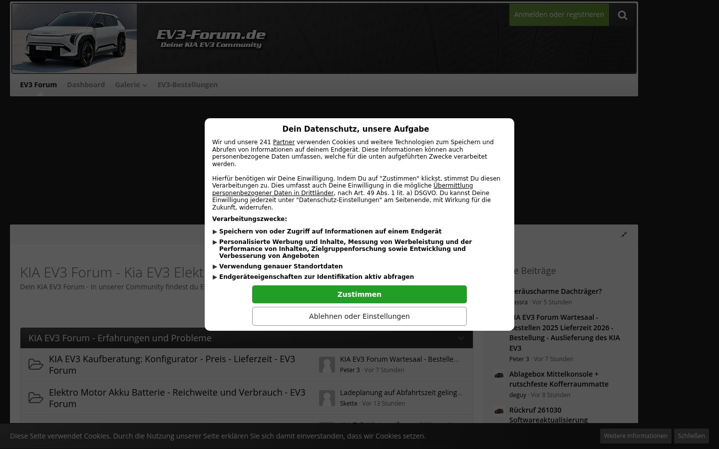 Screenshot tal-banner tal-kunsens muri qabel kwalunkwe interazzjoni