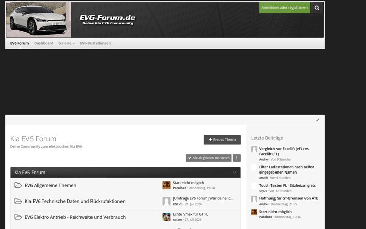 Snímek obrazovky ev6-forum.de