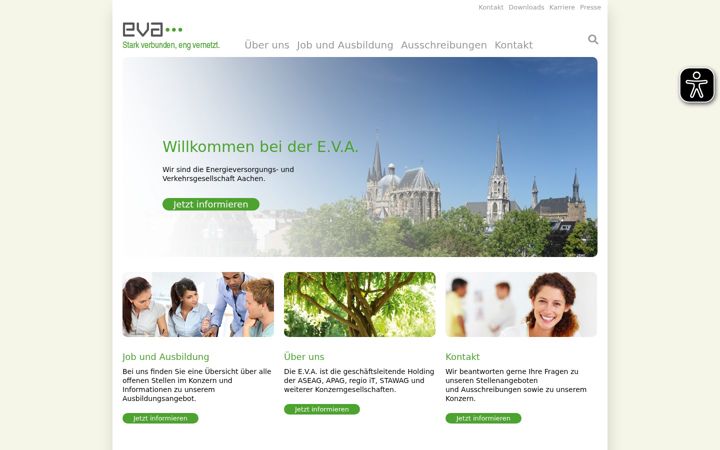 Snímek obrazovky eva-aachen.de