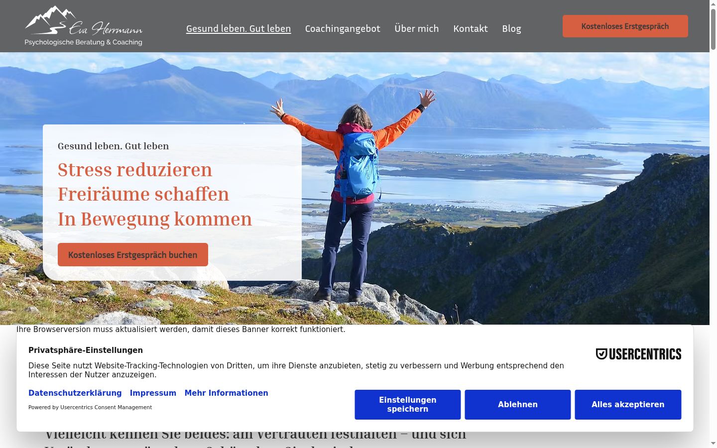 Screenshot tal-banner tal-kunsens muri qabel kwalunkwe interazzjoni