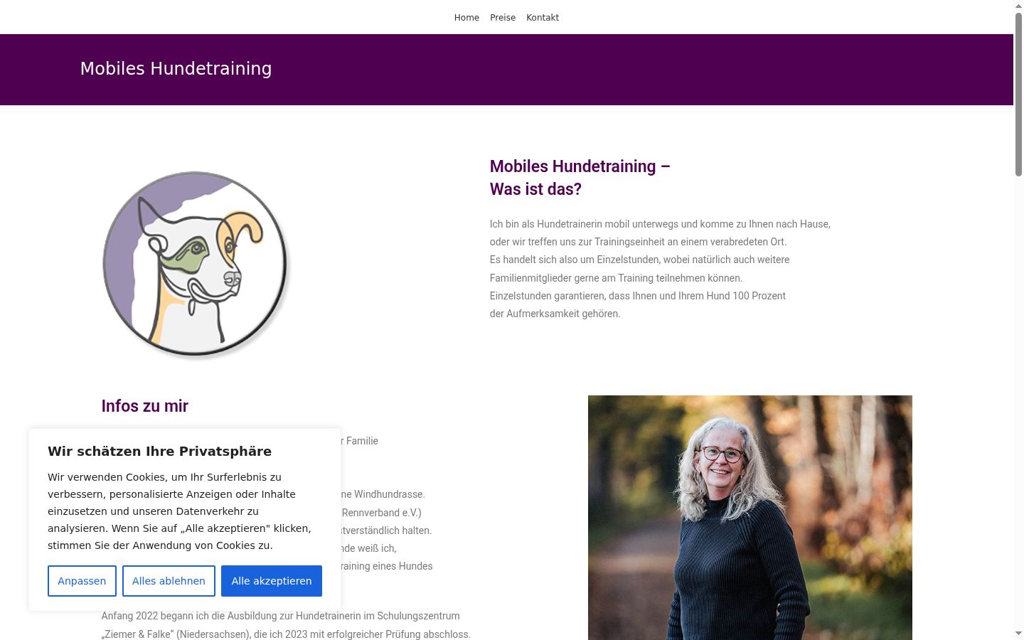 Skærmbillede af samtykkebanneret, som det blev vist før nogen interaktion