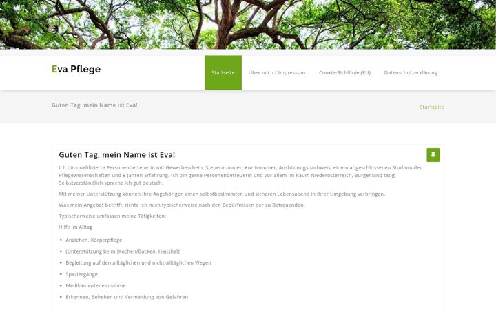 Skjámynd af eva-pflege.at