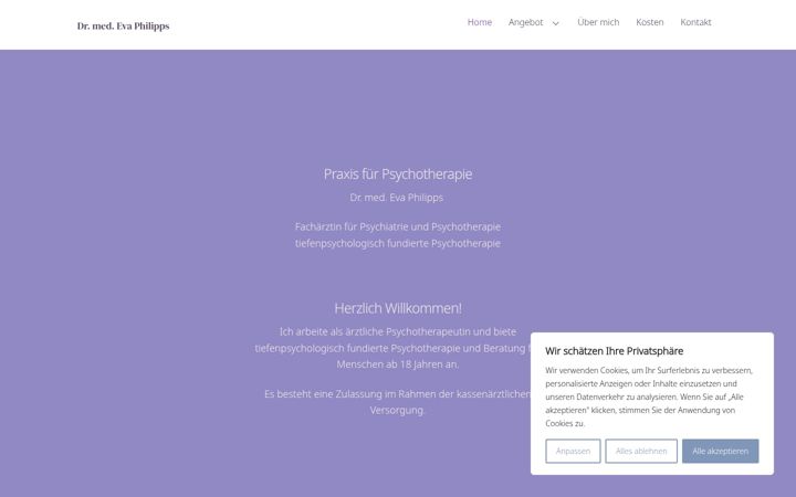 Capture d'écran de eva-philipps-psychotherapie.de