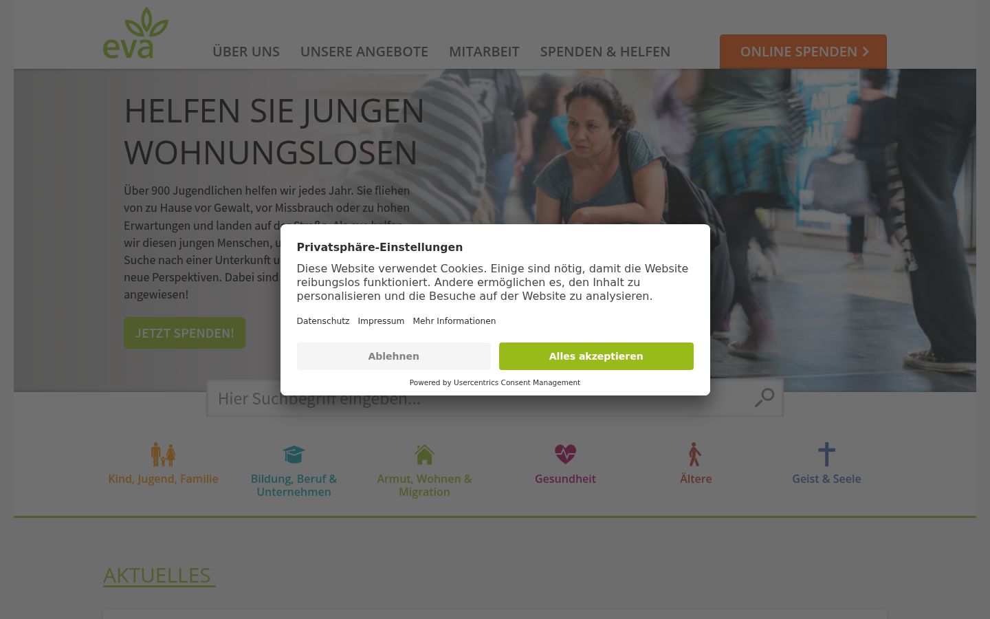 Screenshot van de toestemmingsbanner zoals getoond vóór enige interactie