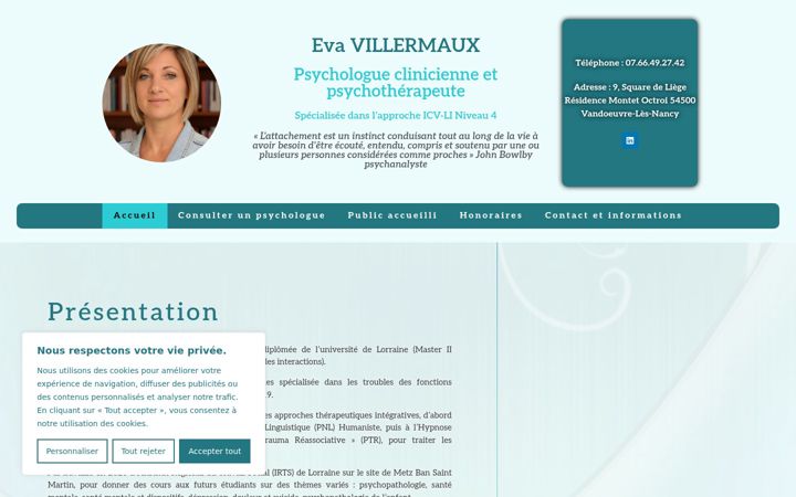 Screenshot of eva-villermaux.fr