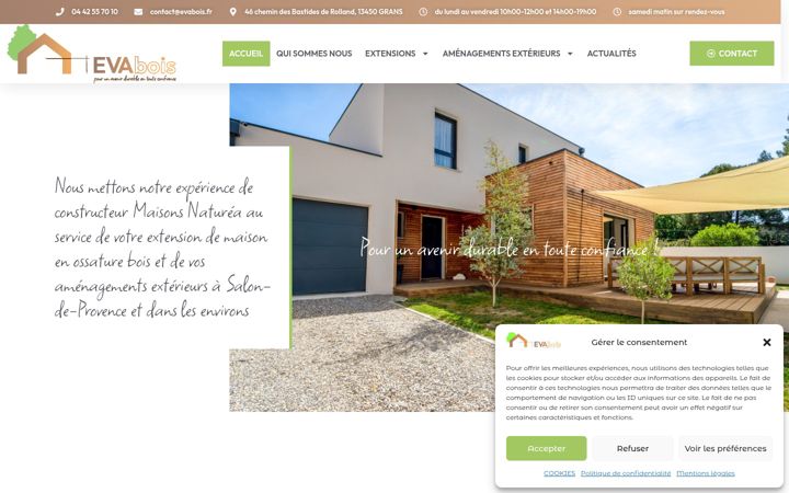 Screenshot di evabois.fr