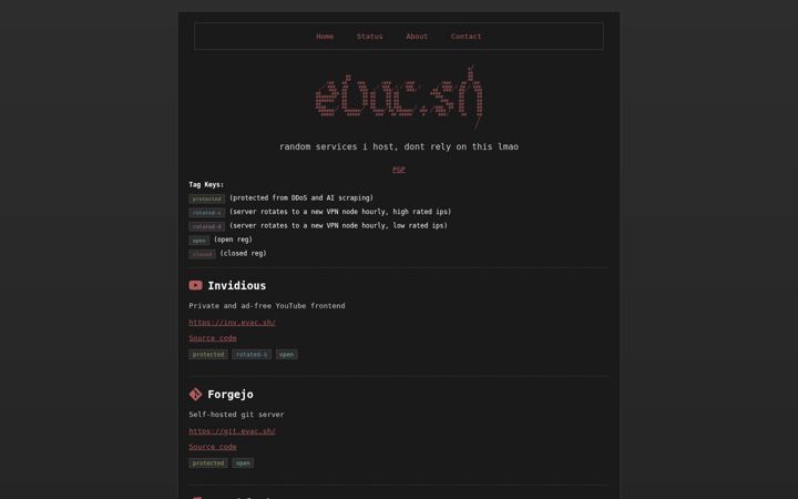 Screenshot of evac.sh
