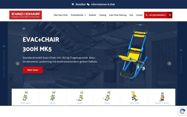 Screenshot of evacchair.de