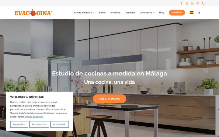 Screenshot of evacocina.es