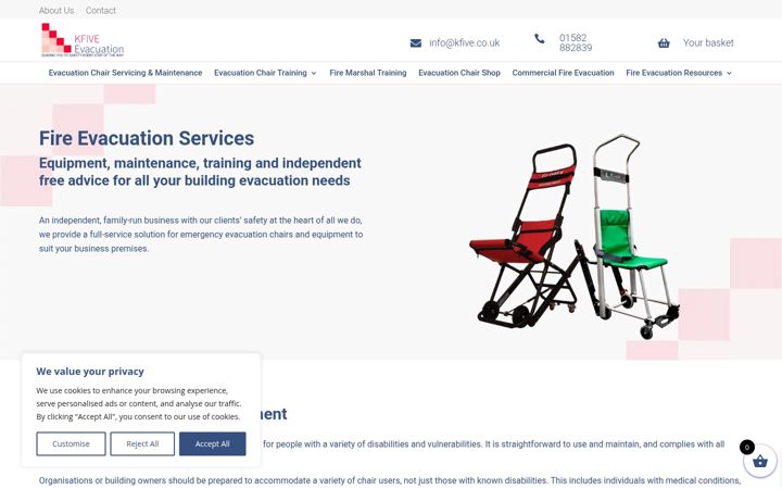 Screenshot of evacuation-chair.co.uk