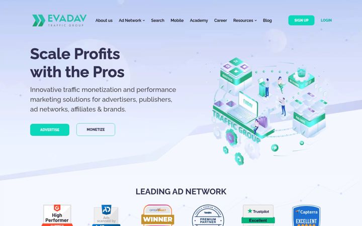 Screenshot of evadav.com