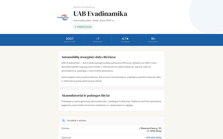 Snímek obrazovky evadinamika.lt
