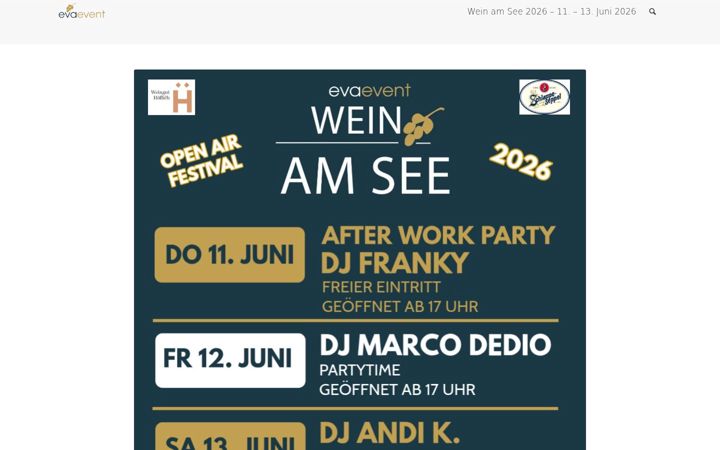 Captură de ecran a evaevent.de