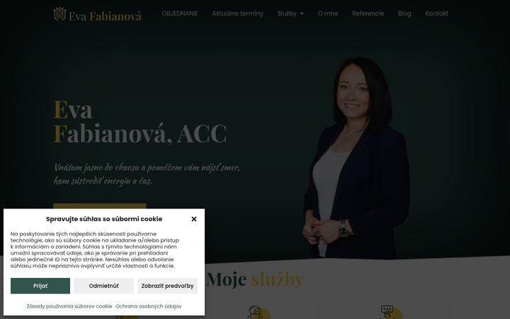 Screenshot von evafabianova.sk