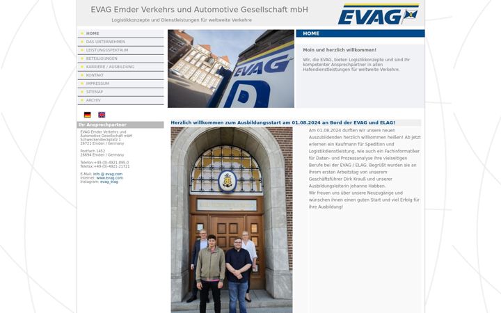 Screenshot of evag.com