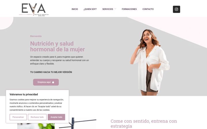 Screenshot of evagvnutricionista.com